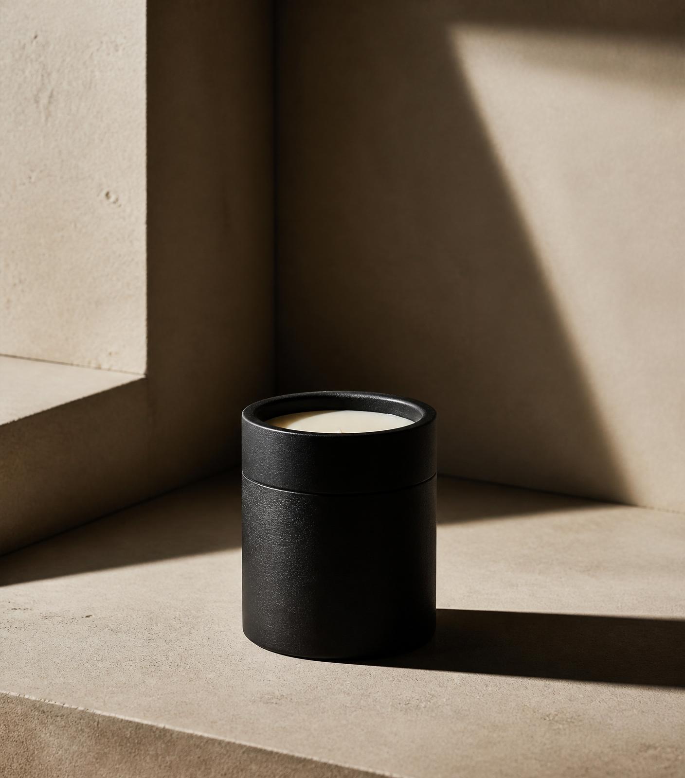 RITUAL BLACK-01 — matte black machined solid fragrance vessel